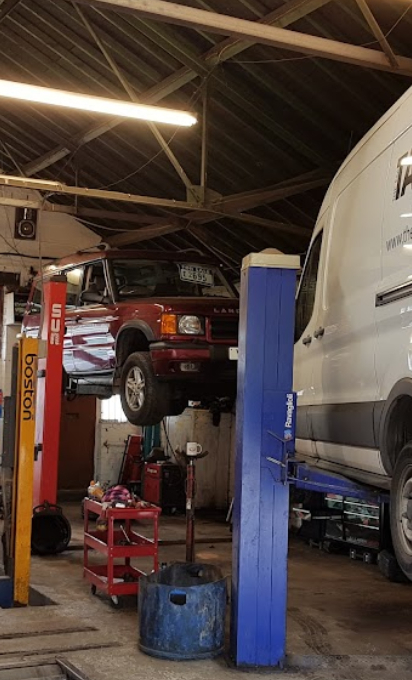 4x4 vehicle on an MOT ramp at Top Spec - MOT Testing Batley